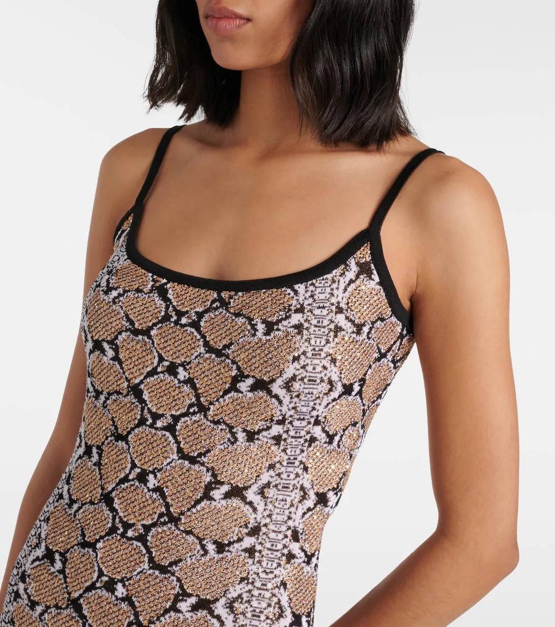 Balmain snake print maxi dress, multicolor