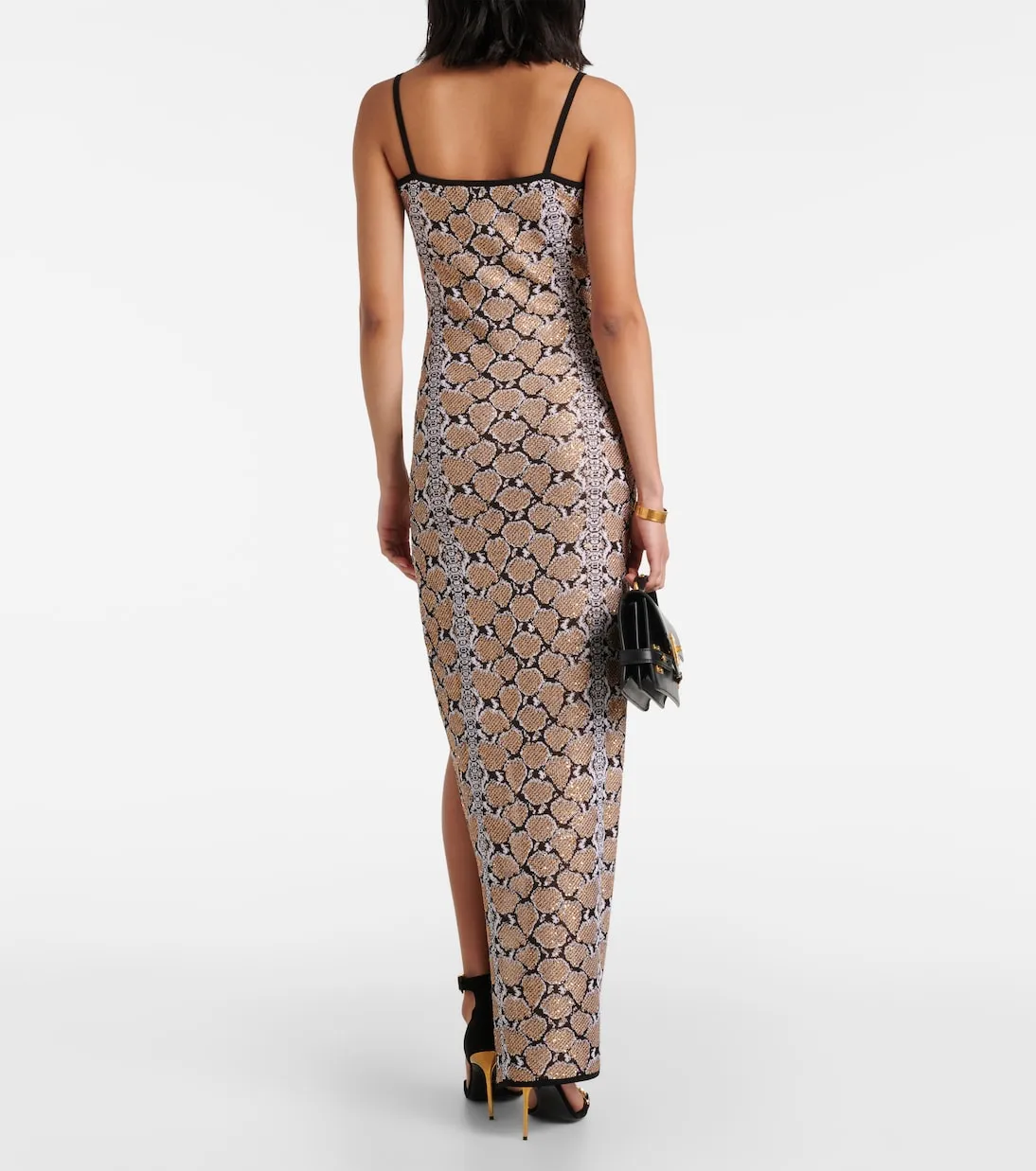 Balmain snake print maxi dress, multicolor
