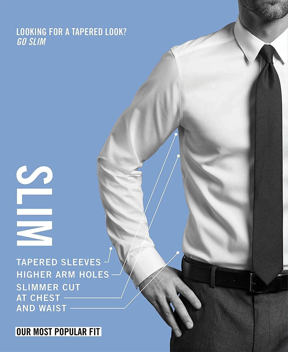Calvin Klein Men's Dress Shirt Slim Fit Non Iron Herringbone Spread Collar, White, 15.5" Neck 32"-33" Sleeve