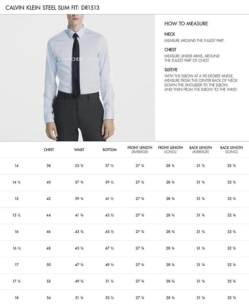 Calvin Klein Men's Dress Shirt Slim Fit Non Iron Herringbone Spread Collar, White, 15.5" Neck 32"-33" Sleeve