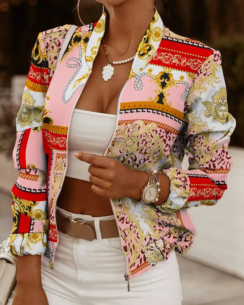 Charming Autumn Long Sleeve Zipper Small Coats
