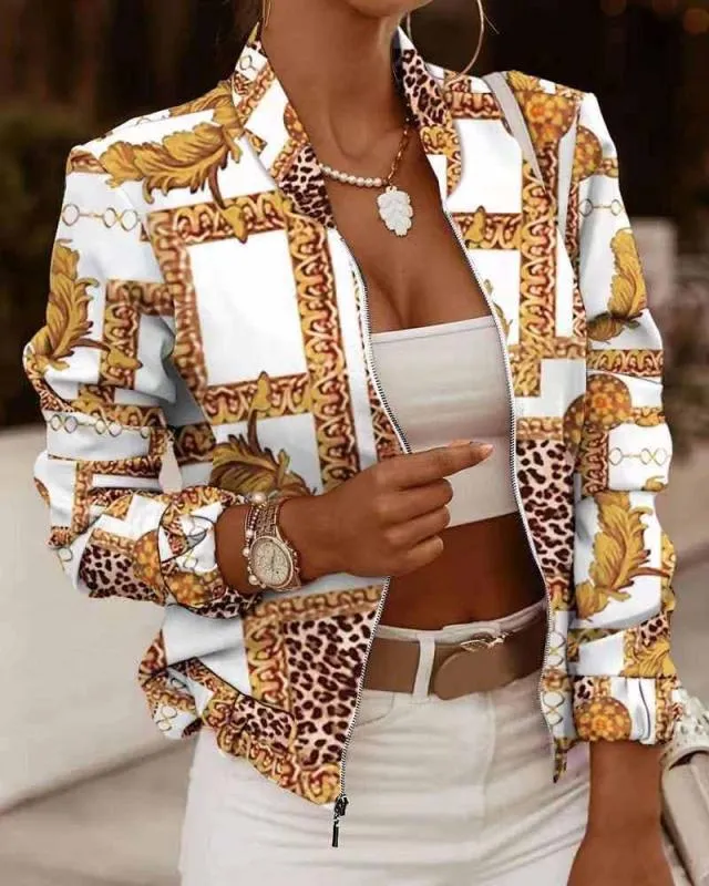 Charming Autumn Long Sleeve Zipper Small Coats