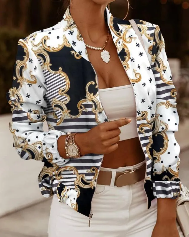 Charming Autumn Long Sleeve Zipper Small Coats
