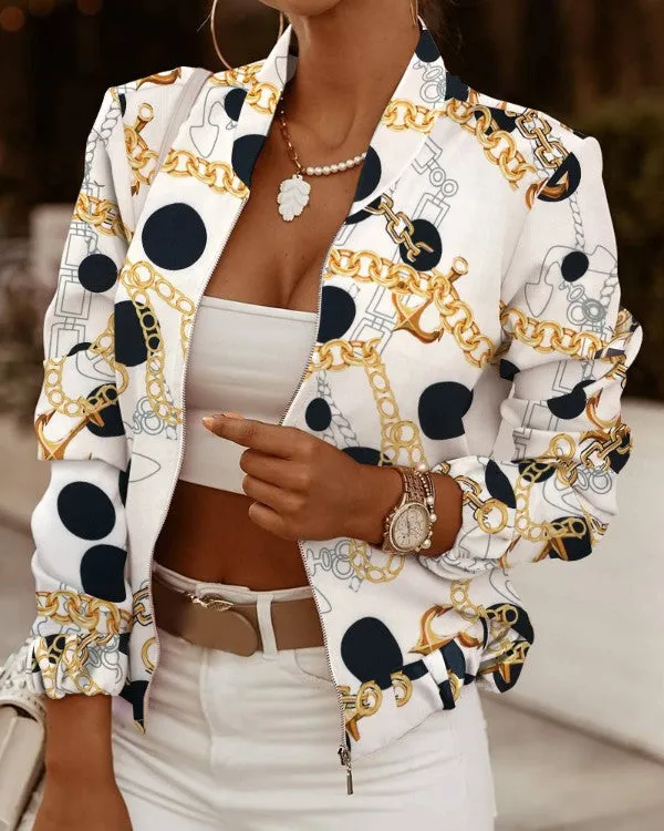 Charming Autumn Long Sleeve Zipper Small Coats