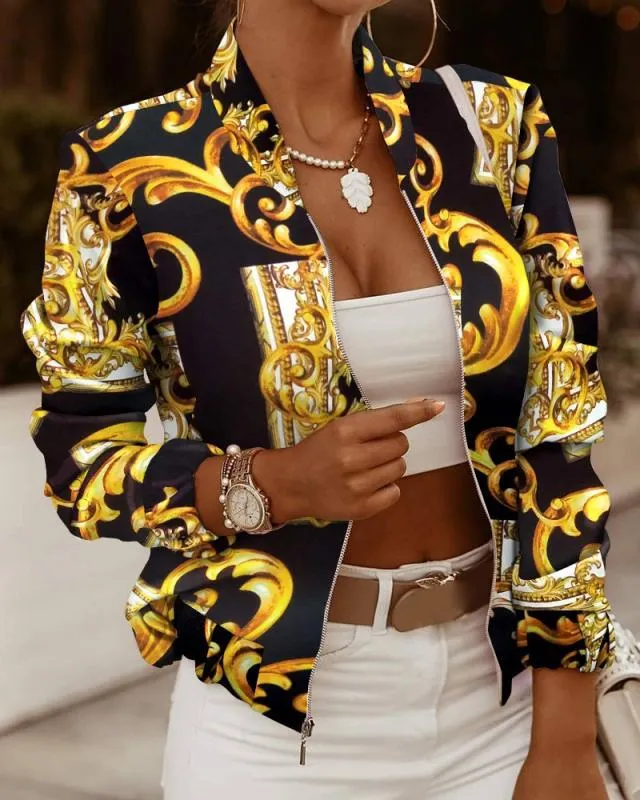 Charming Autumn Long Sleeve Zipper Small Coats