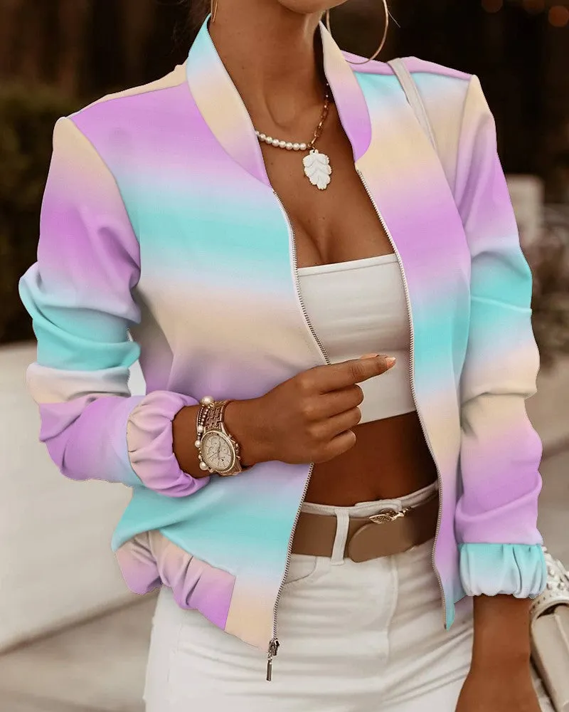 Charming Autumn Long Sleeve Zipper Small Coats