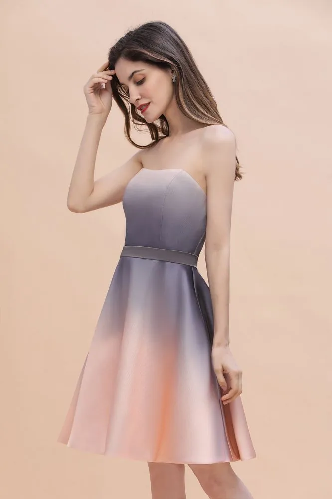 Charming Sweetheart Gradient aline Short Homecoming Dress