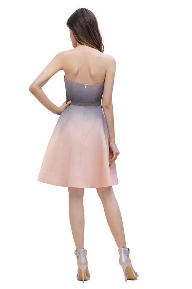 Charming Sweetheart Gradient aline Short Homecoming Dress
