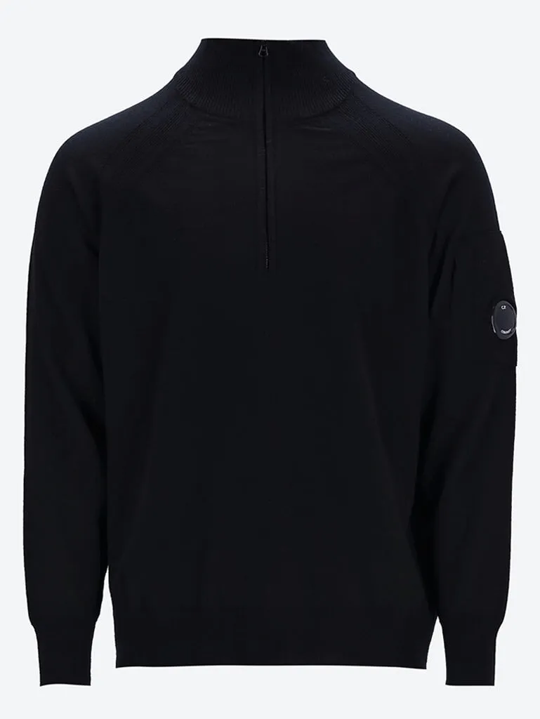 Extra fine Merino wool half zipped sweater