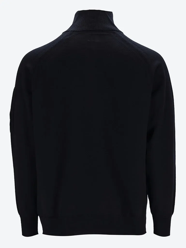 Extra fine Merino wool half zipped sweater