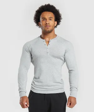 Gymshark Rest Day Essentials Henley - Light Grey Core Marl