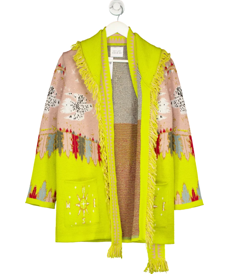 Hayley Menzies Pink / Yellow The Drifters Wool Belted Cardigan UK XS