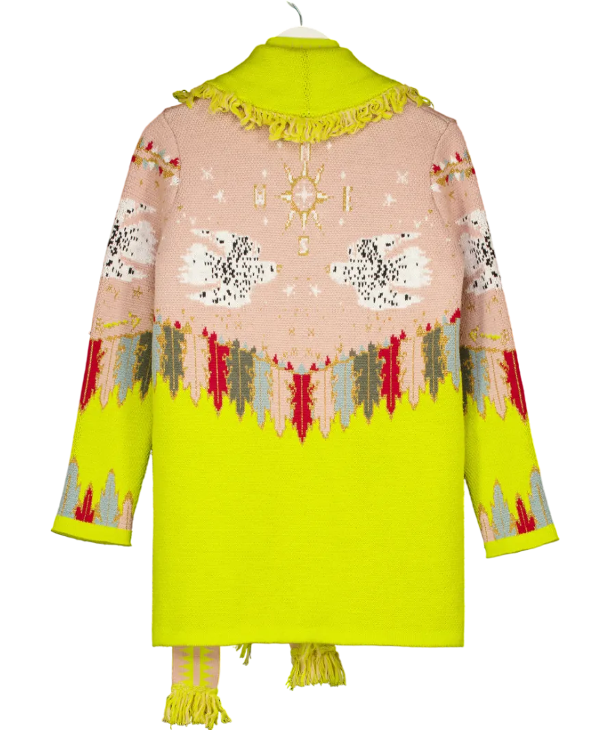 Hayley Menzies Pink / Yellow The Drifters Wool Belted Cardigan UK XS