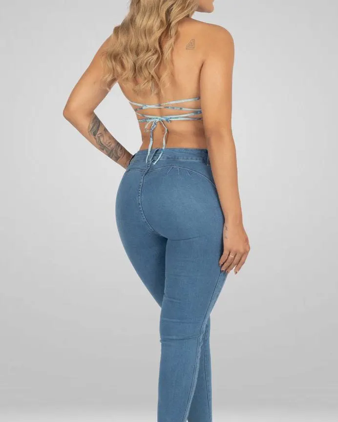 Hochtaillierte Skinny Jeans