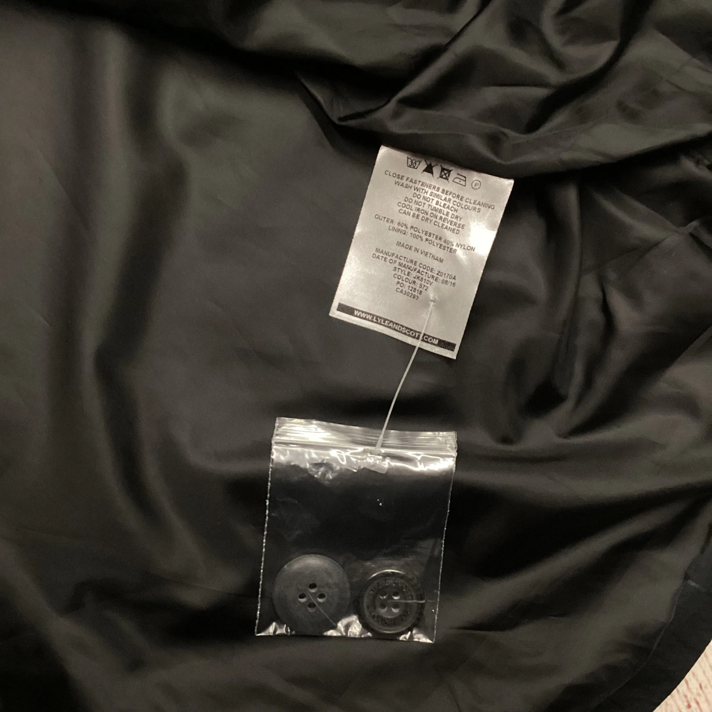 Lyle & Scott Navy Thin Lightweight Jacket Size S