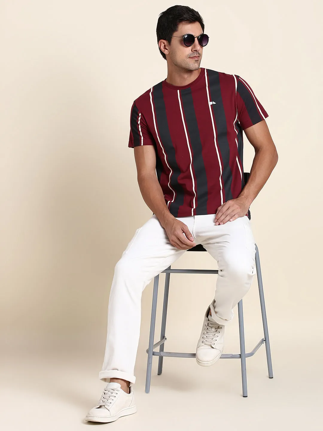 Men's Maroon Tshirts Wardrobe Essentials Soft And Stretchy Fabric
