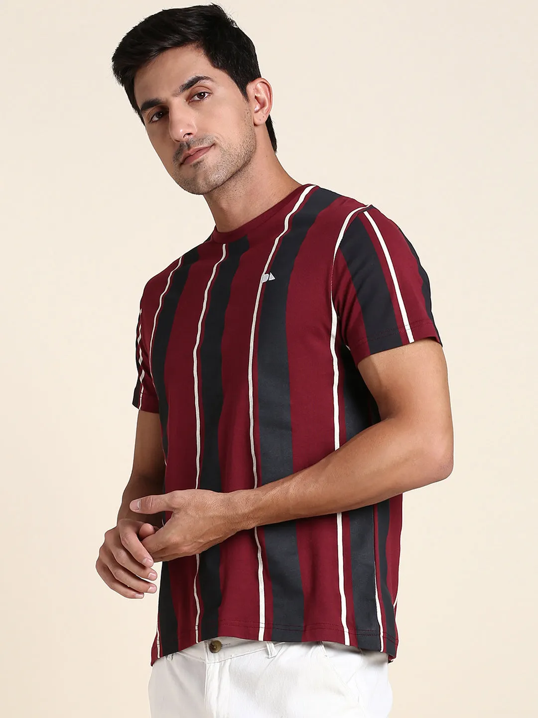 Men's Maroon Tshirts Wardrobe Essentials Soft And Stretchy Fabric