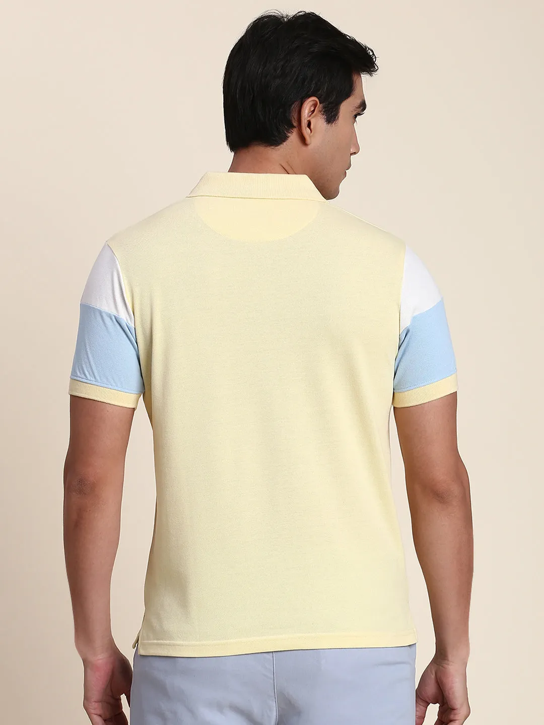 Men's Soft And Stretchy Fabric Yellow Casual Polo Tshirt