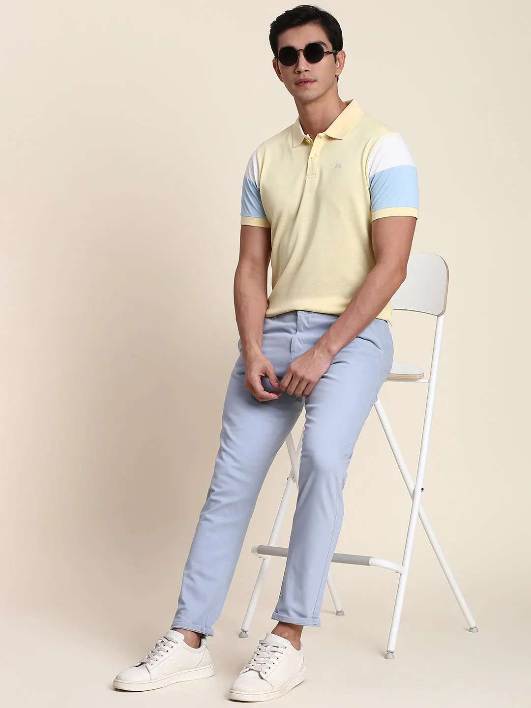 Men's Soft And Stretchy Fabric Yellow Casual Polo Tshirt