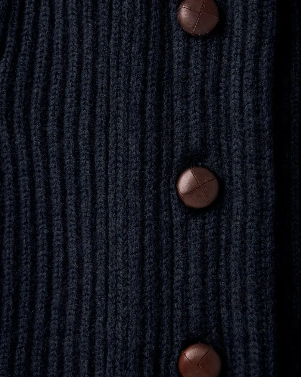 Navy Shawl Collar Lambswool Cardigan