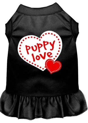 Puppy Love Screen Print Dress Black Xxl (18)