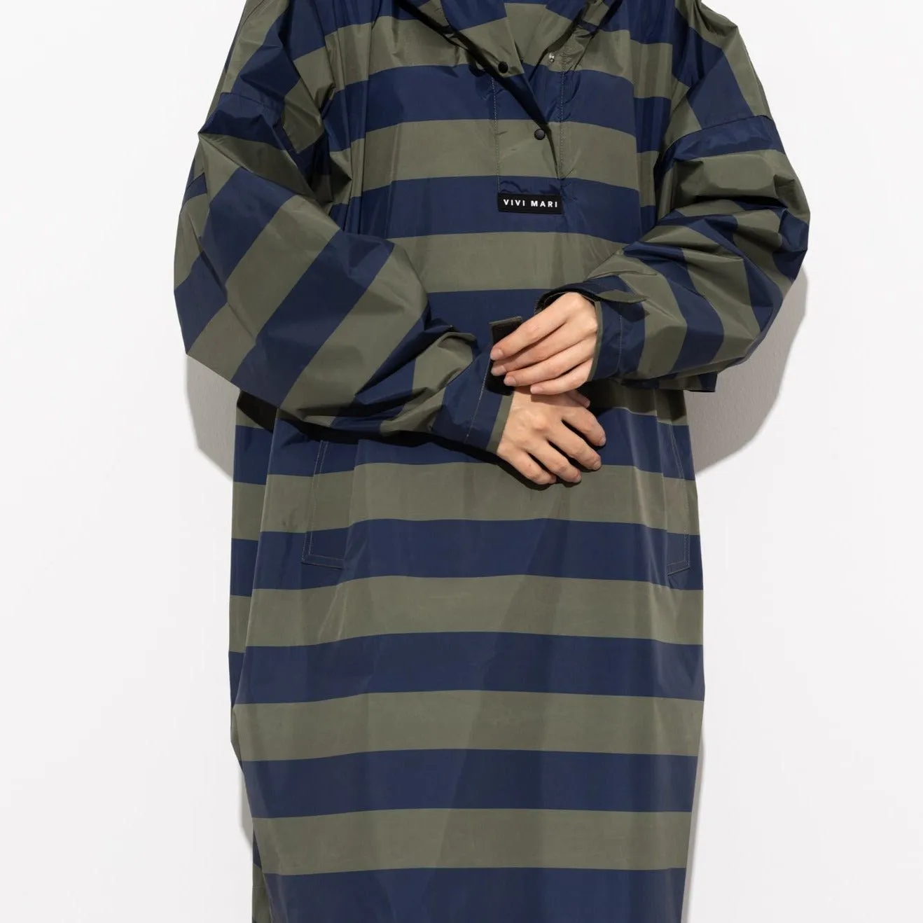 Raincoat bold stripes - navy/olive