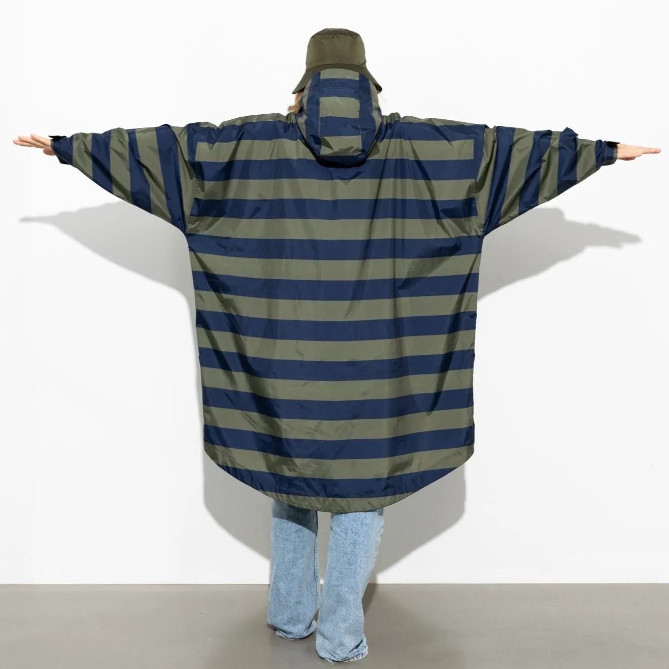 Raincoat bold stripes - navy/olive