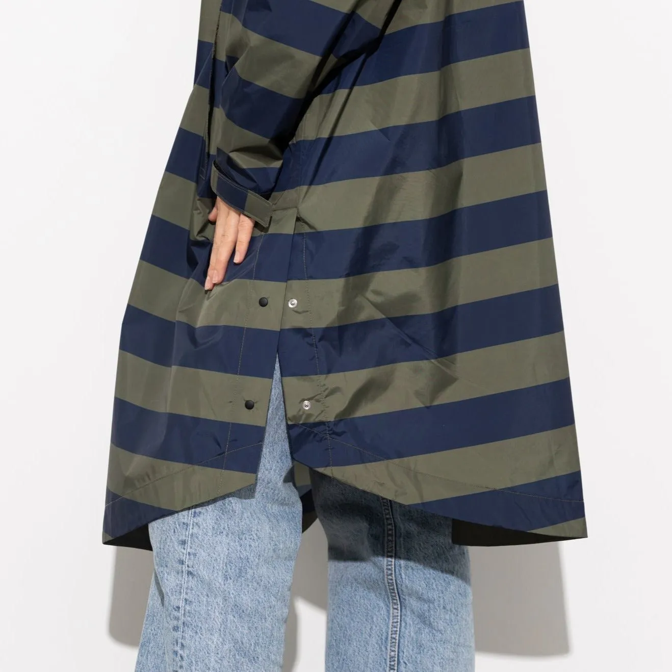 Raincoat bold stripes - navy/olive