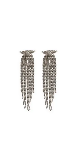 Rhinestone X Waterfall Earrings