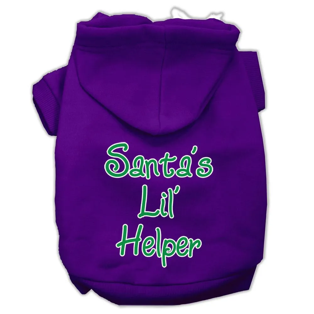 Santa's Lil' Helper Screen Print Pet Hoodies Purple Size XXL (18)