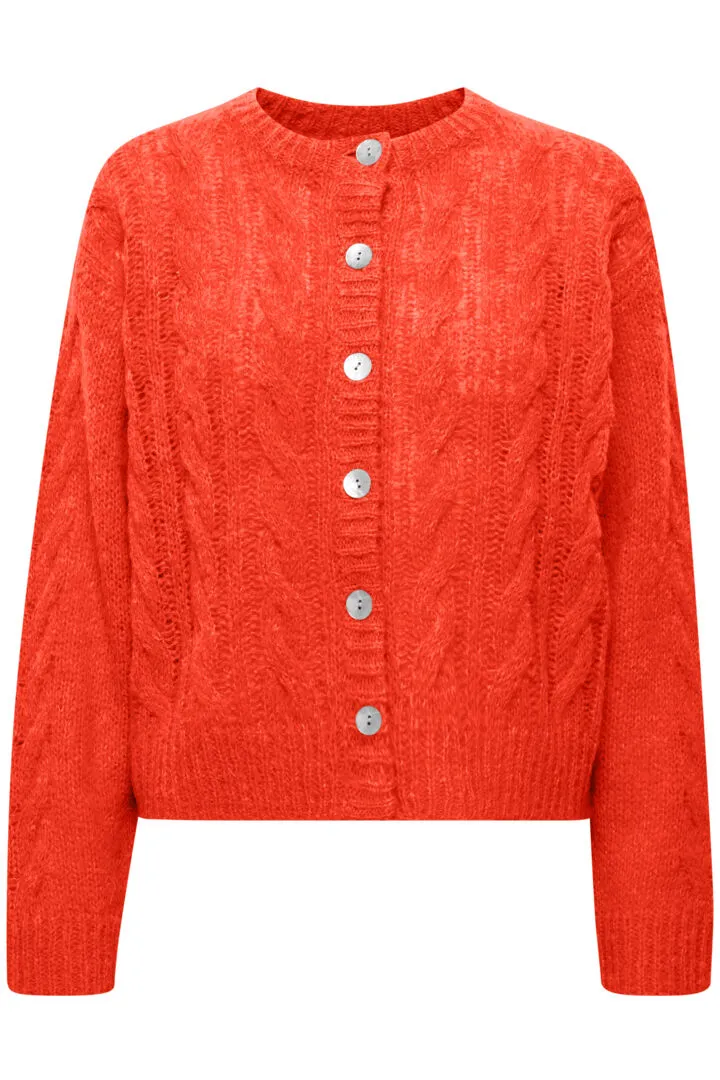 Sophia Wool/Alpaca Blend Cardigan - Cherry Tomato