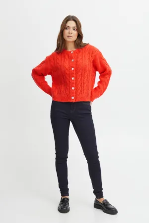 Sophia Wool/Alpaca Blend Cardigan - Cherry Tomato