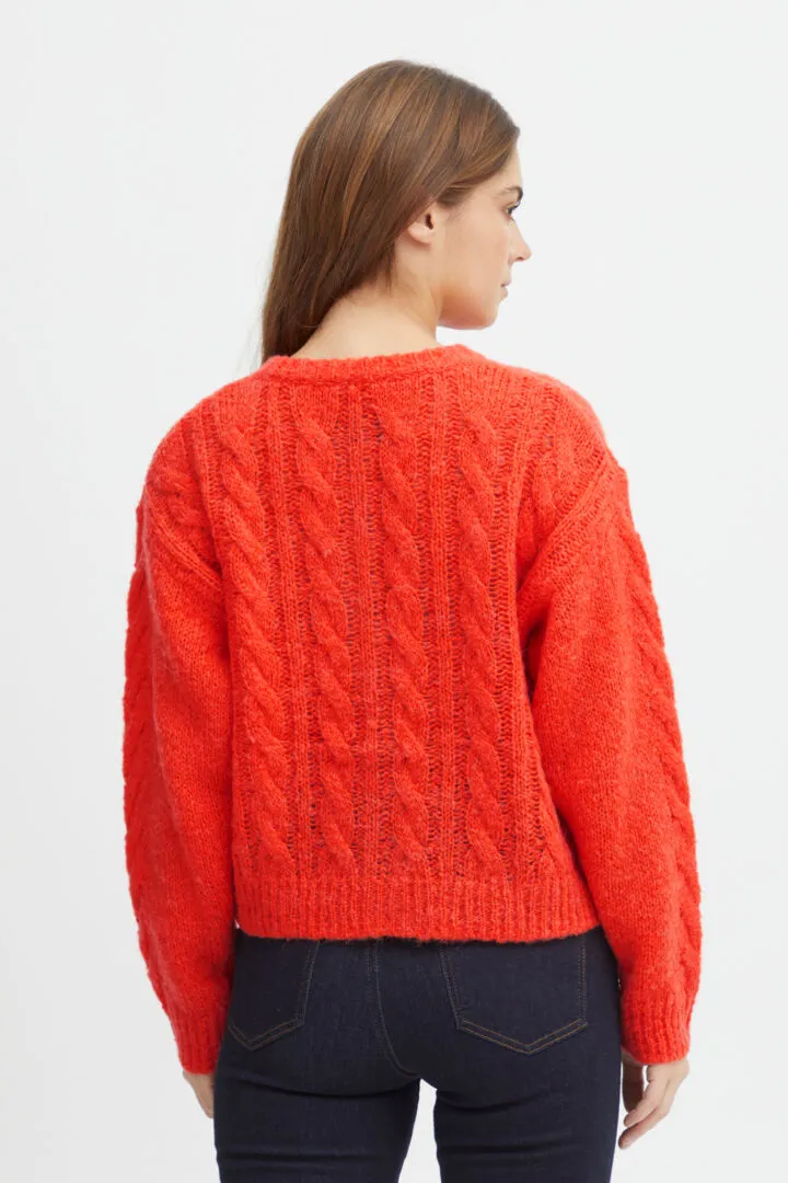 Sophia Wool/Alpaca Blend Cardigan - Cherry Tomato