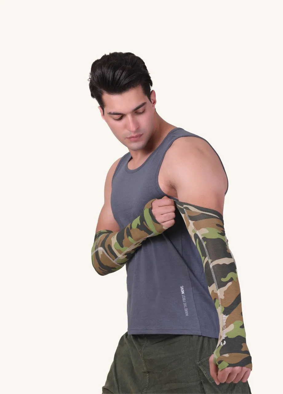 Summers Essential Combo - Crew Neck T-shirt, Arm Sleeves & Bandana Mask