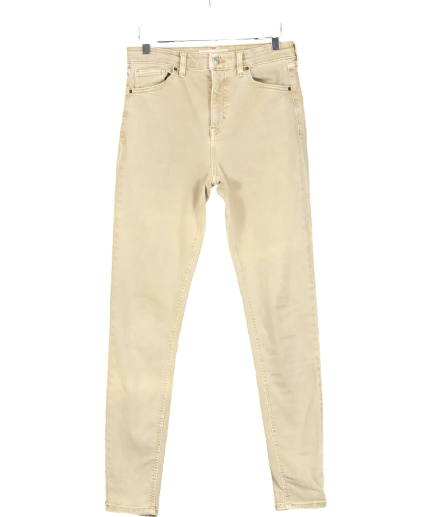 Topshop Beige Jamie High Rise Skinny Jeans W30