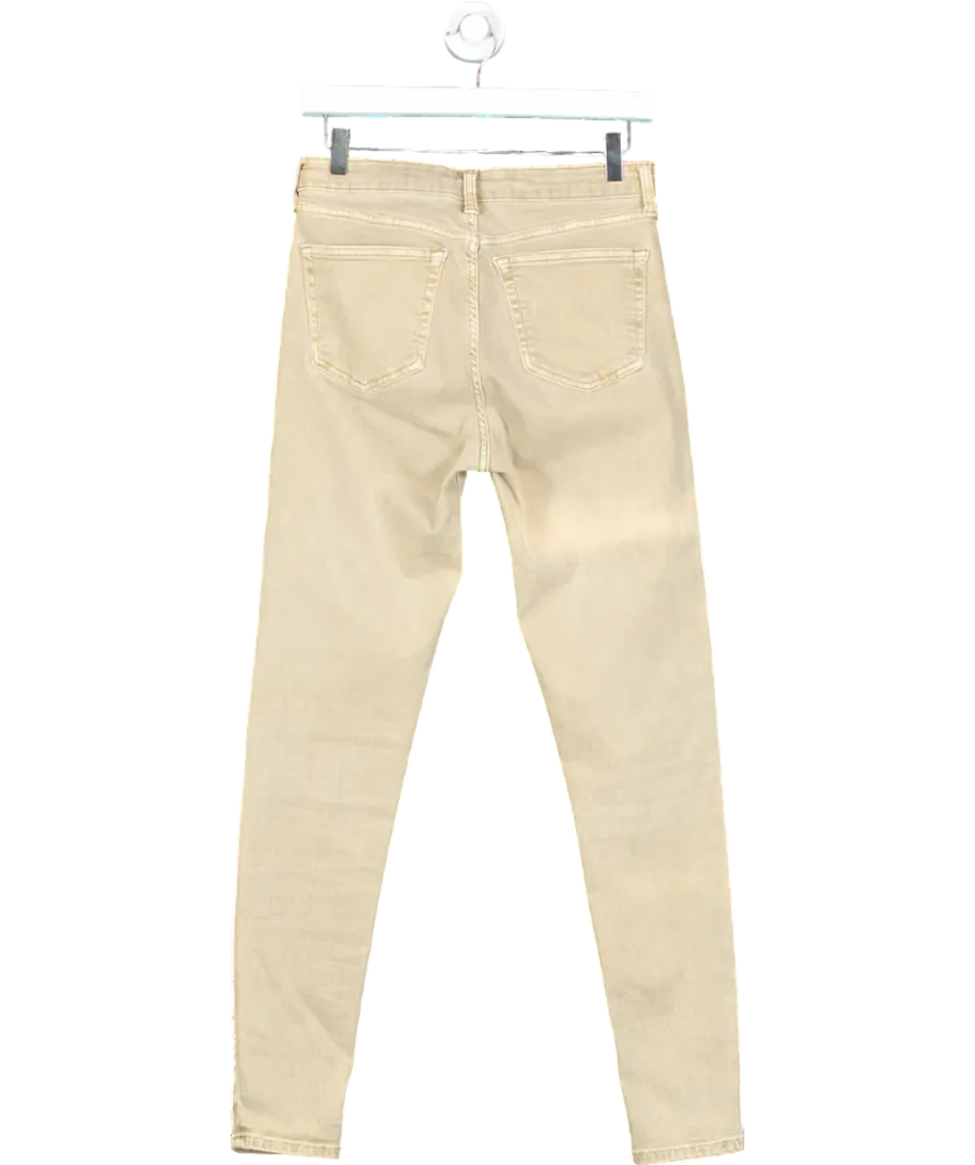 Topshop Beige Jamie High Rise Skinny Jeans W30