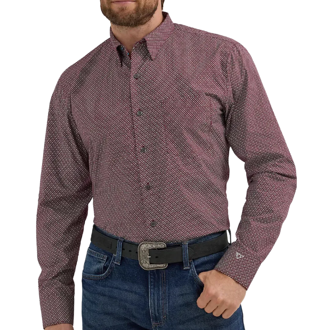 Wrangler Men's Cody Johnson Burgundy Diamond Shirt
