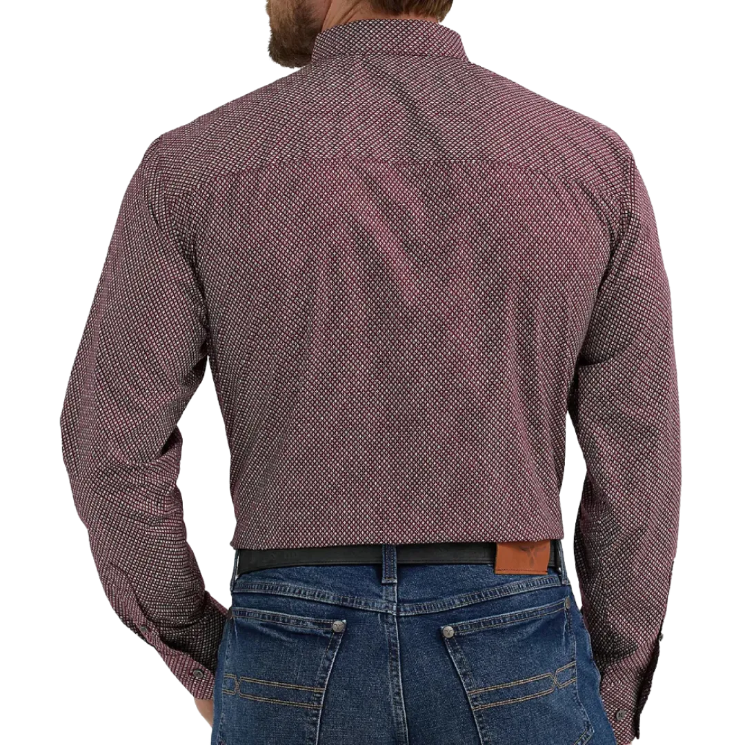 Wrangler Men's Cody Johnson Burgundy Diamond Shirt