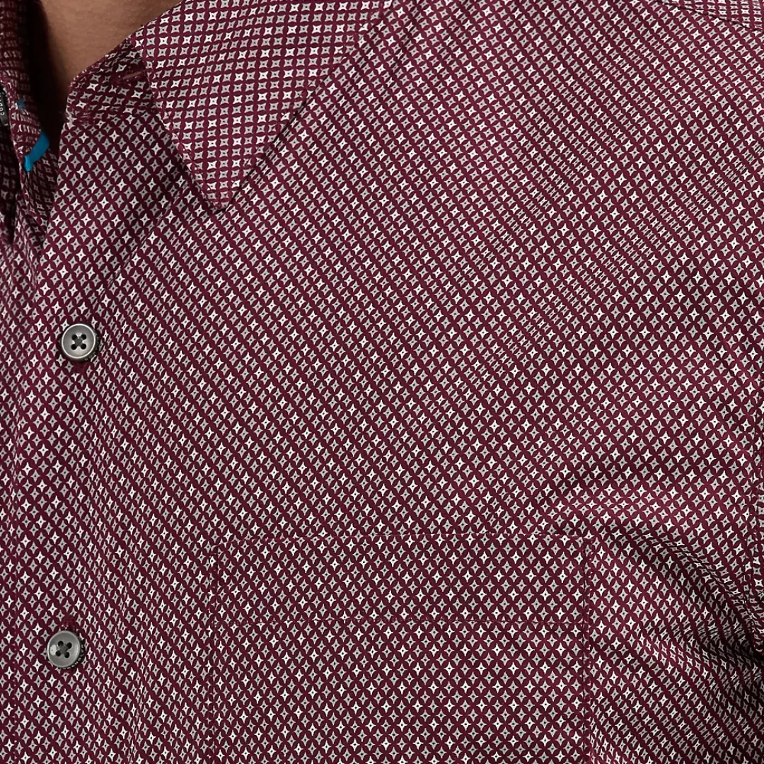 Wrangler Men's Cody Johnson Burgundy Diamond Shirt